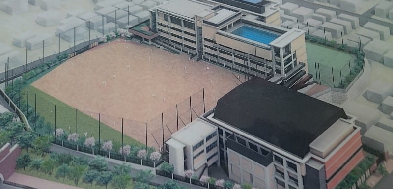 神戸市立神港橘高等学校 防球ネット工事-施工予定図