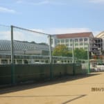 スポーツ施設　淡路市立津名中学校防球ネット設置工事