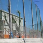 スポーツ施設　明石市立人丸小学校　南面防球ネット設置工事-施工完了