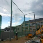 スポーツ施設　神戸市立 新商業高等学校　平成28年施行予定テニスコート施工-施工中