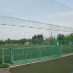 スポーツ施設　神戸市東灘区　カナディアンアカデミー　H7m防球ネット設置工事