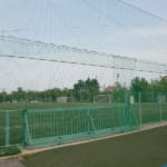 スポーツ施設　神戸市東灘区　カナディアンアカデミー　H7m防球ネット設置工事
