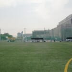 スポーツ施設　神戸市東灘区　カナディアンアカデミー　H7m防球ネット設置工事