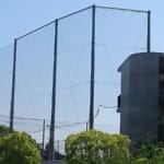 神戸市立新商業高校 グラウンド整備・防球ネット設置工事-整備・施工中
