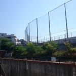神戸市立新商業高校 グラウンド整備・防球ネット設置工事-整備・施工中