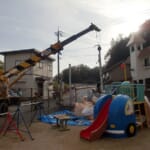 スポーツ施設　兵庫県三田市　よこやま保育園　遮光ネット設置工事